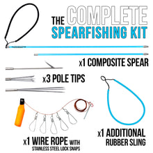 Load image into Gallery viewer, Hawaiian Sling Fishing Spear Set - Travel Fiberglass Pole Spear Harpoon for Spearfishing with 3 Prong Paralyzer Tips 5' - Fishing line Holder and Travel Bag Included for Spear Fishing Equipment
