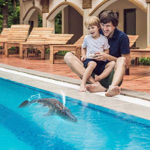 Remote Control Dinosaur Toys for Kids 3 4 5 6 7, Mosasaurus Diving Toys RC Boat with Light and Spray Water for Swimming
