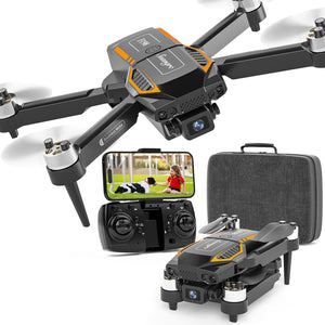 Drone with Dual Camera, 720P HD 90° Adjustable Lens, Quadcopter Dual Camera, WiFi APP, 3D Flip, Auto Hold, Optical Flow Positioning