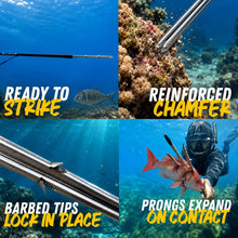 Load image into Gallery viewer, Carbon Fiber Pole Spear System Hawaiian Sling Spearfishing Kit 5 6 7 Ft Reach - Fast Lightweight Travel Spear for Reef Hunting Freediving Scuba Diving 3-Prong Paralyzer &amp; Flopper Tips
