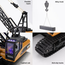 Load image into Gallery viewer, RC Crane Toy, 15CH Remote Control Crane for Boys 8-12, RC Crane Tower Construction Vehicles with Heavy Duty Metal Hook
