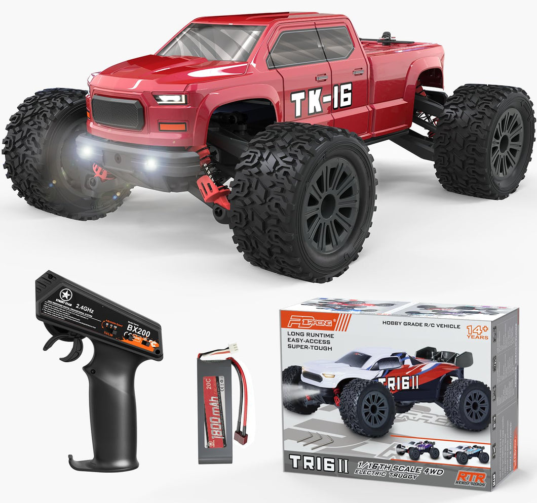 1/16 Scale All Terrain RC Car, 40KPH High Speed 4WD Electric Vehicle with 2.4 GHz Remote Control, Waterproof, 1800mAh Li-Po