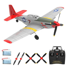 Load image into Gallery viewer, 4 Channel Remote Control Airplane 2.4Ghz RC Plane with 3 Modes - Ready to Fly P51 Mustang RC Airplane RTF for Beginners Adults (Red)
