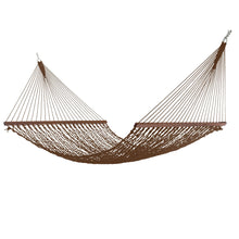 Load image into Gallery viewer, Hatteras Hammocks Deluxe Antique Brown DuraCord Rope Hammock – 13 ft. x 60 in., 2-Person, 450 lb Capacity, Cumaru Spreader Bar, Zinc-Plated Hardware – Handcrafted in the USA

