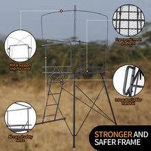 Load image into Gallery viewer, 5FT Hunting Stand with Blind, 1-2 Man 4' x 4' Platform Deer Stand Tripod
