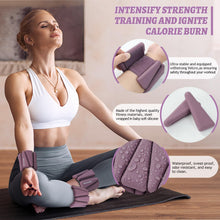 Load image into Gallery viewer, BECOJADDE Ankle Weights Set of 2 (2 lb Each) Adjustable Wrist Weights - Deep Plum
