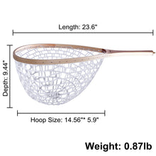 Load image into Gallery viewer, PLUSINNO Fly Fishing Net with Wooden Frame and Magnetic Release, Soft Rubber Mesh for Trout and Bass Catch and Release
