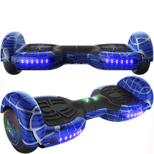 Load image into Gallery viewer, Spider-Pattern Hoverboard for Kids Ages 6-12, with Bluetooth Speaker and LED Lights 6.5&quot; Hover Board, UL2272 Safety Certified (Blue)
