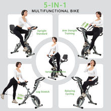 Load image into Gallery viewer, BARWING Stationary Exercise Bike for Home Workout, 5 IN 1 Foldable Indoor Cycling Bike App-X2-Grey
