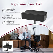 Load image into Gallery viewer, Fvzzin Lightweight Knee Scooter Crutch Alternative, Foldable &amp; Adjustable Knee Scooter for Adults for Foot Surgery, Steerable Knee Walker with Detachable Storage Basket, Includes DIY Stickers-Black
