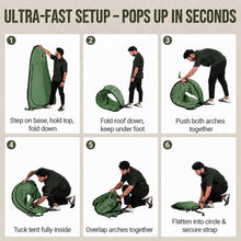 Load image into Gallery viewer, Wolfwise Pop Up Shower Tent for Camping Essentials, Portable Instant Changing Tent with Ventilation Window &amp; Carry Bag, Privacy Dressing Room Bathroom Toilet for Beach &amp; Outdoor, Extra Tall, Green
