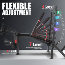Load image into Gallery viewer, ANCHEER 900LBS Weight Bench Set with Squat Rack, Adjustable Bench Press Set with Leg Extension and Leg Curl, Flat Incline Decline Workout Bench for Home Gym Full Body Strength Training
