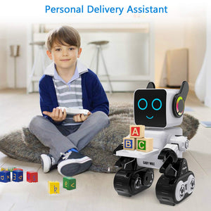 Robot Toy for Kids, Remote Control and Intelligent Programming RC Robot, Music, Dancing, Talk, Play with Kids (White)