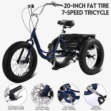 Load image into Gallery viewer, 20&#39;&#39;x4&#39;&#39; Tricycle for Adult, Men Women Sport Exercise Mountain Trike Cargo Backet, Cruiser 3 Wheel Bike Old Man Outdoor
