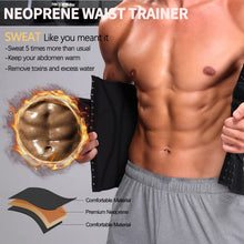 Load image into Gallery viewer, KIWI RATA Neoprene Workout Waist Trainer for Men Sweat Belt with Double Belly Straps, X-shape Steel Bones
