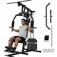 Load image into Gallery viewer, Home Gym Equipment, Multifunctional Workout Station with 100LBS Weight Stack, Home Gym Machine
