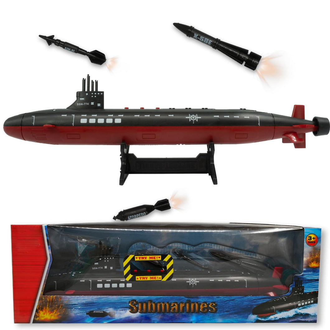 Toy Submarine Military Toy Naval Ship with Launching Function Model Ship with Sound Effects Army Toy War Ship Play Set