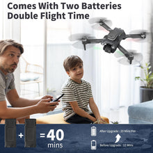 Load image into Gallery viewer, GPS Drone with 4K Camera for Adults, FPV Drones for Kids, Foldable RC Quadcopter with Brushless Motor, 2 Batteries 40 Mins Long Flight
