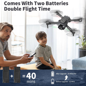 GPS Drone with 4K Camera for Adults, FPV Drones for Kids, Foldable RC Quadcopter with Brushless Motor, 2 Batteries 40 Mins Long Flight