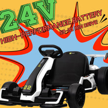 Load image into Gallery viewer, Go Kart Electric Drift Kart Car with Adjustable Seat, 24V Outdoor Ride on Toy with 4 Speed Mode - White

