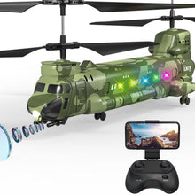 Load image into Gallery viewer, RC Helicopter, Remote Control Military Helicopter with Camera, Twin-Propeller with Altitude Hold, One Key take Off

