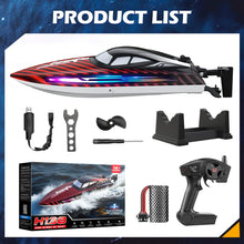 Load image into Gallery viewer, RC Boat 30KMH with 7Light Modes, Remote Control Electric Fast Speed Boat for Adults Kids 8-12 Lake Pool Water Play, Self-righting, Red
