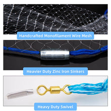 Load image into Gallery viewer, BalanZze Cast Net for Bait Trap Fish,1/2 Inch Mesh (4ft Radius)

