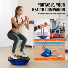 Load image into Gallery viewer, VEVOR 26-inch Half Exercise Ball Trainer, 1500 lbs Capacity Balance Ball, Includes Resistance Bands -Blue
