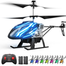 Load image into Gallery viewer, DEERC DE23 Remote Control Helicopter, RC Helicopters with 7 Colors Light, 2 Modular Battery for 24 Min Play, Altitude Hold, One Key take Off/Landing, 2.4GHz Aircraft Indoor Flying Toy for Boys Girls
