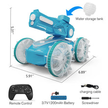 Load image into Gallery viewer, Amphibious Remote Control Car Boat for Kids, 2.4GHz 4WD Water Squirt RC Stunt Car with LED Lights, 45-Minute Playtime
