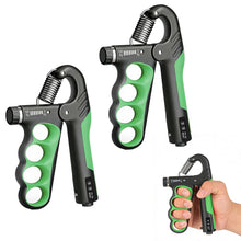 Load image into Gallery viewer, Hautrely 2PCS Hand Gripper Strengthener, 11-220LB Adjustable Resistance Grip Strength Trainer with Counter, Forearm Exerciser for Injury Recovery and Muscle Building (Green)

