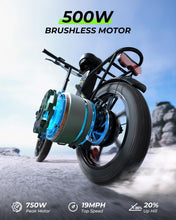 Load image into Gallery viewer, 16&quot; Folding Electric Bike for Adults, 750W Peak Motor with Max 55Miles PAS Range &amp; 19MPH EBike, 374.4Wh Battery Electric Bicycles
