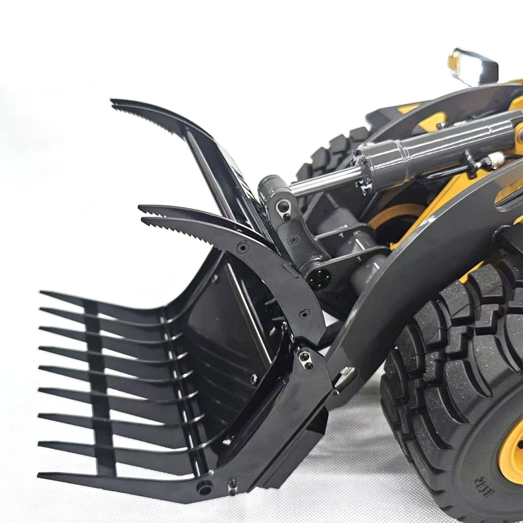 Metal Root Rake Grapple Attachment for 1/14 MTM RC Hydraulic Loader WA480 E260L Construction Vehicle Model Parts Hobby Grade Model