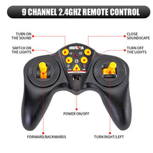Load image into Gallery viewer, 1/24 Remote Control Semi Truck Toys, 9 Channel RC Semi Truck with Trailer, Construction Vehicle Toy with Sound and Light
