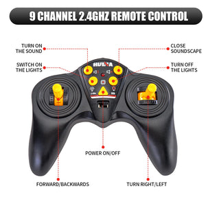 1/24 Remote Control Semi Truck Toys, 9 Channel RC Semi Truck with Trailer, Construction Vehicle Toy with Sound and Light