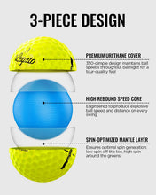 Load image into Gallery viewer, Legato Golf Balls LTX3085, 3 Piece, Urethane Cover, Yellow, 1 Dozen
