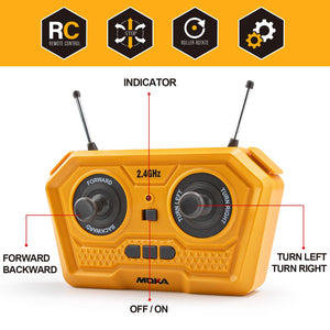 2.4G Remote Control Road Roller Toys, RC Engineering Roller Truck for Boys, Construction Vehicles Model Toy Gift for Toddlers 3-5
