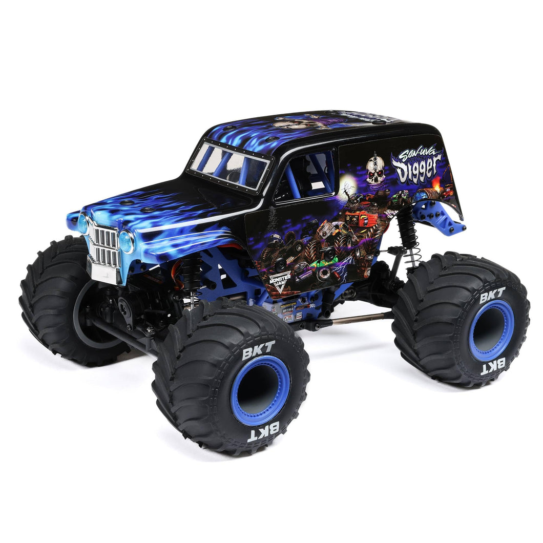 1/18 Mini LMT Son Digger 2S 4X4 RTR Brushed Monster Truck Battery & Charger Included Blue LOS01026T2