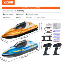 Load image into Gallery viewer, RC Boat for Kids, 2Pack Remote Control Boat for Pools &amp; Lakes, Racing Boat with LED Light &amp; 4 Rechargeable Batteries
