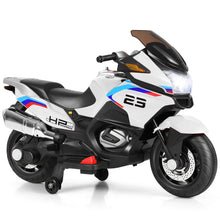 Load image into Gallery viewer, Kids Ride On Motorcycle, 12V Electric Battery Powered Ride On Bike w/Training Wheels, LED Lights (White)
