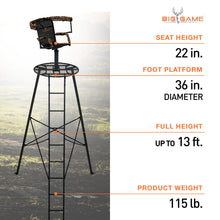Load image into Gallery viewer, Big Game Apex 1- Person Tripod Stand for Hunting Deer, 12.5' Tall
