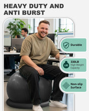 Load image into Gallery viewer, Trideer Exercise Ball for Office Desk, Yoga Ball Chair to Relieve Back Pain, Stability &amp; Fitness Ball- Black
