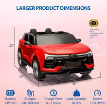 Load image into Gallery viewer, 24V 2-Seater Ride On Car with Remote Control, SUV Licensed Chevrolet Blazer Battery Powered Cars (Red)
