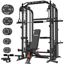 Load image into Gallery viewer, DONOW Smith Machine with Weight Stacks, Cast Iron Weight Plates 240lbs
