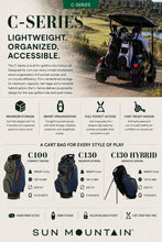 Load image into Gallery viewer, Sun Mountain Men's C130 Cart Golf Bag, 2026 Model, Black Steel Red
