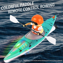 Load image into Gallery viewer, RC Boat for Kids, Remote Control Boat with LED Lights, 2.4GHz Simulated RC Kayak Boat with Paddle (Blue)
