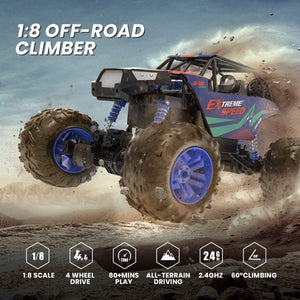 Large 1:8 Scale Upgraded RC Cars Remote Control Car for Adults Boys, Off Road Monster Truck with Realistic Sound, 2.4Ghz 4WD