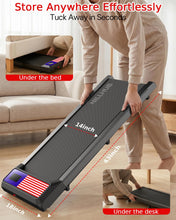 Load image into Gallery viewer, 2.5 HP Quiet Under Desk Treadmill with 8% Incline -  N4054AF-Black/Flag
