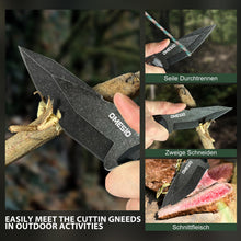 Load image into Gallery viewer, Omesio Fixed Blade Knife Set 420 Stainless Steel Tactical Survival EDC Full Tang Knife for Hunting Hiking Men, ABS Anti-Slip Handle, Ideal for Gifting, Full Black
