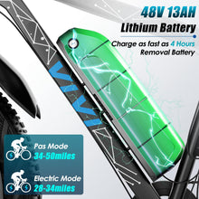 Load image into Gallery viewer, Electric Bike 26&quot; x 4.0 Fat Tire Electric Bicycle, Peak 1000W Electric Mountain Bike, 48V 13AH Lithium-Ion Battery, 25MPH, Up to 60 Miles
